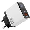 TAKUZA Caricatore USB C da 65 W, 2 porte GaN, adattatore di ricarica rapida con display LED, PPS e PD per iPhone 17/16/15, MacBook, iPad, Samsung, telefoni cellulari e laptop