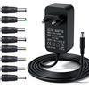 AmiCera Alimentatore universale da 12 V, 1 A, AC DC Power Adapter con 8 connettori DC, alimentatore da 12 V con cavo da 1,2 m, caricatore da 100 - 240 V, 50 - 60 Hz, per strisce LED, fotocamera CCTV e