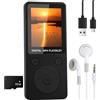 Witfoam Lettore MP3, Bluetooth 5.3, memoria da 32 GB, con display a colori TFT da 1,8, lettore musicale HiFi con altoparlante, cuffie incluse, registrazione vocale, funzione eBook, MicroSD espandibile fino a