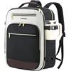 EMPSIGN Zaino Viaggio 40L, TSA, 17,3 Pollici Impermeabile Approvato Aereo | beige/nero/marrone caffè, multitasche, spallacci traspiranti, fascia toracica e trolley, ideale per viaggio e affari