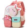 PROTAURI Zainetto Asilo Bambina 3-7Anni 10.6L Casa Fungo Coniglio, Rosa | cinturino pettorale riflettente impermeabile leggero traspirante ergonomico DIN A4 Design Animale 3D