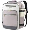 EMPSIGN Zaino Viaggio 40L, TSA, 17,3 Pollici Impermeabile Approvato Aereo | beige/rosa polvere/grigio, multitasche, spallacci traspiranti, fascia toracica e trolley, ideale per viaggio e affari
