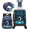 HTgroce Valigie per Bambini Astronauta- Trolley Bambini Rigido con 4 Ruote Girevoli 360° - Include Zainetto - Ragazzo Bagaglio a Mano per Viaggi e Aereo
