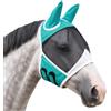 FainFun maschera antimosche cavallo taglia cob, maschera per cavalli con orecchie (Blu-verde, L)
