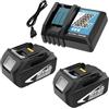 Goodexo 2 batterie di ricambio BL1850B 18V 5,0 Ah per Makita batteria 18V compatibili con caricabatterie 3A DC18RCT BL1860B BL1840B BL1835B BL1850BB BL1845B BL1860 BL1850 194205-3 LXT-40