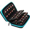 Butterfox 80 Switch Game Case per Nintendo Switch, Switch Game Card Storage Holder o SD Memory Card Case - Nero/Turchese