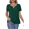 YGJIEGENG Top da donna estivo, senza maniche, in chiffon, elegante, girocollo, tinta unita, sexy, casual, taglie S-2XL, verde, XL