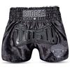 Buddha Fight Wear Pantaloni da Muay Thai e Kick Boxing Kanok, pantaloncini professionali in raso di alta qualità, design multicolore, leggeri e resistenti., Nero , M