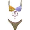 F**K Bikini Donna Reggiseno con Ferretto e Slip Americano Fisso Multicolor SW0152-MC
