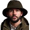 JACK PYKE Cappello alla pescatora cerato, cappello da sole in cotone impermeabile per uomini e donne, cappello estivo leggero con tesa rigida per campeggio, spiaggia, golf, viaggi, verde, taglia 57-61