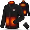 UNBON Giacca Riscaldata Uomo, Giubbotto Riscaldato Uomo con Batteria USB 10000mAh, Giacca Riscaldante in Pile con 3 Temperatura 6 Zone di Calore, Giubbotto Termico Riscaldante Manica Lunga Nero S