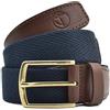Seajure Cintura da uomo in tela e pelle Seajure blu navy e marrone (115)