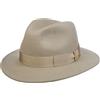 Borsalino Cappello in Lana Piemonte Traveller Donna/Uomo - Made Italy di Feltro con Nastro Grosgrain, Grosgrain Autunno/Inverno Inverno - 59 cm Beige