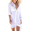 PINTUTU Copricostume Donna Mare Camicia Lunga Donna Vestito Colletto in Piedi Abito in Camicie Forti A Manica Elegante Costume Intero da Donna Costume da Bagno Intero Bikini