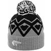 Eisbär Berretto con Pompon Ziggy Donna/Uomo - Made in Austria Beanie Invernale da Sci Lana Risvolto, Fodera, Fodera Inverno Autunno/Inverno - Taglia Unica Grigio-Nero