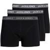 JACK & JONES s- Boxer da Uomo (Confezione da 3) Nero (1 x Asfalto / 2 x Dusty Olive). M
