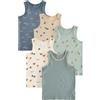 NEXT Ragazzo Confezione da 5 Canotte in 100% Cotone Mini Safari Print 18 Mesi-24 Mesi