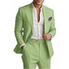 Botong Abito da uomo in lino per matrimoni estivi con risvolto Groosmen Smoking Business Suit, Salvia, 54