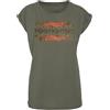 Foo Fighters Crawling Tigers Donna T-Shirt Verde Oliva 100% Cotone Largo