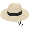 Wildarms Cappello Panama Estivo Unisex, Cappello di paglia a tesa larga UPF 50 Pieghevole e Traspirante per Donna e Uomo, Beige Nastro nero semplice, 59