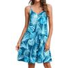 Enmain Abito Estivo da Donna Casual Floreale Cinturino per Spaghetti Senza Maniche Abiti Estivi Vestito Scollo a V con Tasche per Spiaggia Hawaii S-XXL