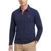 GLESTORE Polo da uomo a maniche lunghe con ricamo giraffa, in cotone, per il tempo libero, il lavoro, la vita quotidiana, regalo di compleanno, moda da uomo, Blu marino, XXL