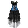 Hengzhifeng Corsetto Pavone con Gonna Halloween Costume Donna | Vestito Carnevale Dama Corsetto
