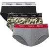 Hanes Originals - Confezione da 3 Slip da Uomo in Cotone Elasticizzato, Traspiranti, Nero/Mimetico, XL