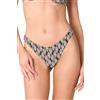 Goldenpoint Donna Costume da Bagno Seashell - Parte Bassa del Bikini - Brasiliana Sgambata Taglio V Doppiata in Microfibra Fantasia Geometrica Bicolore Taglia L Colore Marrone e Avorio