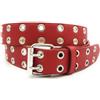 Lemasi Cintura in jeans a 2 fori a 3 fori, da donna, in vera pelle e PU nero, bianco, rosso, ecc., 2 fori rosso, 135 cm
