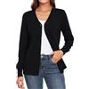 YGJIEGENG Cardigan Donna Scollo a V Maglia Elegante Casual Donna Aperta Davanti A Maglia Cardigan Aperta Casual per Primavera Autunno Outwear S-2XL