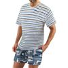sesto senso Pajamas Uomo Corto Cotone Tshirt Strisce Pantalonici Set Manich Corte Estate XXL 2521/14 Coccodrillo