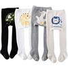 Rainjia Set 4 Collant per Bambini 0-5 Anni, Calzamaglia in Cotone con Stampa Cartoon, Traspirante e Unisex per Uso Quotidiano e Gioco