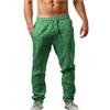 Luadnysin Pantaloni Uomo Estivi ,Leggeri Calzoni Lino Larghi Di Pantalaccio Estivo Cotone Taglie Forti Con Elastico In Vita Pantalone Casual Yoga Tasche Laterali Leggero Tuta Giapponesi Harem,Green,Verde,3XL