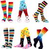 WeciBor 6 Paires Calze al Ginocchio Colorate Divertenti da Donna in Cotone Calzettoni Novità Motivo