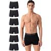 Burnell & Son Boxer da uomo in cotone, confezione da 6 pezzi, con fascia comoda