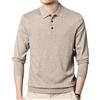 Hgvcfcv Polo da uomo autunnale a maniche lunghe in misto lana con risvolto, maglione casual, T, XXX-Large