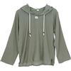 GURU SHOP Camicia da yoga, leggera, per il tempo libero, con cappuccio, da uomo, grigio/verde, M