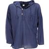 GURU SHOP Camicia Nepal, Felpa Goa Hippie, Camicia Yoga, Camicia Con Cappuccio, Blu, Cotone, Dimensione Indumenti:Xl, Camicie