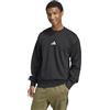 Adidas Essentials Feel Cozy - Felpa in Pile da Uomo, Nero/Bianco., XL