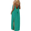 hehiy Vestiti Estivi Donna di Lino con Schiena Scoperta Vestito da Spiaggia Boho Chic Abito Lungo con Spalline Sottili Elegante Abiti Cerimonia Donna Caftano Scollato Senza Maniche Taglie Forti con Cordino