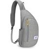 SKYSPER Zaino Monospalla con Protezione RFID, Borsello Monospalla Uomo Antifurto Borsa a Tracolla da Petto 9L per Viaggio Passeggio Trekking Grigio