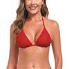RELLECIGA Costume Donna Reggiseno Bikini Top Classico a Triangolo Rosso M