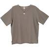 GURU SHOP Camicia da yoga, camicia Goa, a maniche corte, da uomo, in cotone, verde oliva/grigio, M