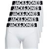 Jack & Jones S Set di 5 boxer da uomo, colore bianco, nero, blu, grigio, Trunks 12204864, Confezione da 5 pezzi, colore bianco., M