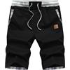 Djtnzdm Pantaloni Corti Uomo Bermuda Cargo Estivi Pantaloncino Corto Classico Moda Casual Cotone Elasticizzati Shorts con Tasche XL Nero