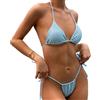 Silkglory Bikini Donna Mare,Bikini Perizoma Scollo a V Push Up Taglio Alto Costume Donna Due Pezzi,Brasiliano Sexy Vita BassaTanga Donna Glitter Costume Donna Curvy