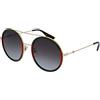 Gucci Donna GG0061S 003 Occhiali da sole, Oro (Gold/Green), 56