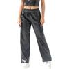 NewL Pantaloni da Donna Lucidi Hip Hop Metallizzati Effetto Bagnato Pantaloni a Gamba Larga retrò Discoteca Hippie Club Gamba Dritta Pantaloni Streetwear, Nero, S
