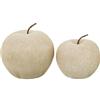 DRW Set di 2 statuette di mele in ceramica beige sabbia, 23 x 23 x 23 cm